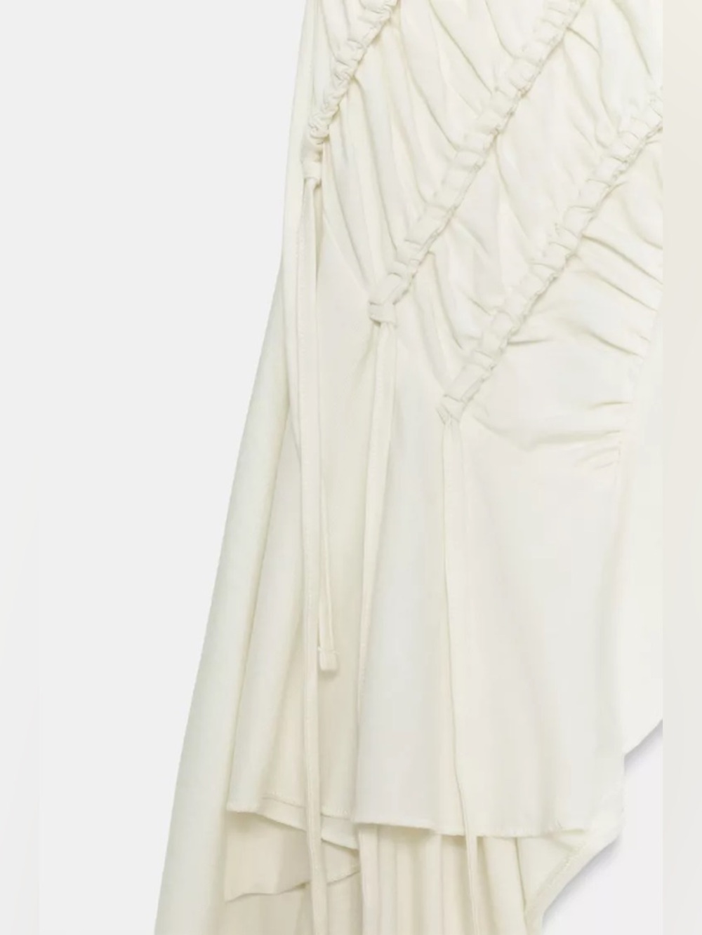 ZARA ASYMMETRIC RUCHED TOP - Picture 8 of 9